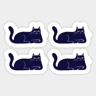 Moody blue cat moods Sticker